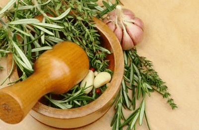 Garlic and herbs